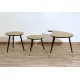 SET of 3 Coffee Tables Art. 1005 - Glass Top - Wood Structure