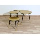 SET of 3 Coffee Tables Art. 1005 - Glass Top - Wood Structure