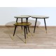SET of 3 Coffee Tables Art. 1005 - Glass Top - Wood Structure