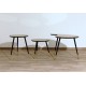 SET of 3 Coffee Tables Art. 1005 - Glass Top - Wood Structure