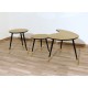 SET of 3 Coffee Tables Art. 1005 - Glass Top - Wood Structure
