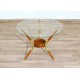 Tavolino Originale 1950 - Art. 1725 - Piano in Cristallo Serigrafato - Struttura in Legno / Ottone