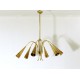 Lampada da Soffitto Originale 1950 - Art. 1728 - 6 DIFFUSORI - Ottone / Metallo