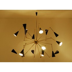 Lampada da Soffitto - Art. 1730 - 16 DIFFUSORI Snodati - Ottone / Metallo