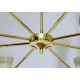 Lampada da Soffitto Art. 1731, 8 DIFFUSORI Doppio Cono Snodati - Ottone / Metallo - Bianco / Blu
