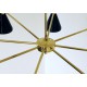 Lampada da Soffitto Art. 1731, 8 DIFFUSORI Doppio Cono Snodati - Ottone / Metallo - Bianco / Blu