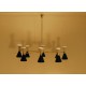 Lampada da Soffitto Art. 1731, 8 DIFFUSORI Doppio Cono Snodati - Ottone / Metallo - Bianco / Blu