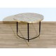 SET of 2 Coffee Tables Art. 1738 / 1739 - Marble Top GREY / PINK Color - Metal Structure