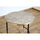 SET of 2 Coffee Tables Art. 1738 / 1739 - Marble Top GREY / PINK Color - Metal Structure