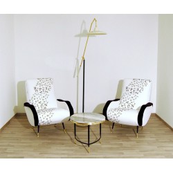 Floor Lamp Art. 1735, 1 DIFFUSER - ARTICULATED ARM - Brass / Metal / Marble