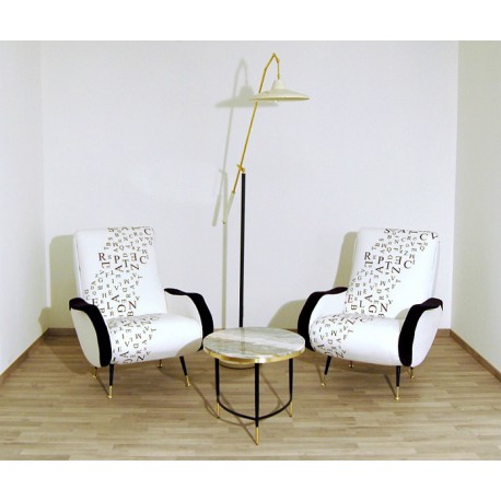 Floor Lamp Art. 1735, 1 DIFFUSER - ARTICULATED ARM - Brass / Metal / Marble