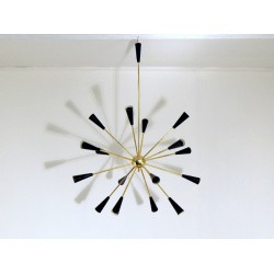 SPUTNIK Ceiling Lamp - Art. 1732 - 16 DIFFUSERS - Brass / Metal - BLACK Color