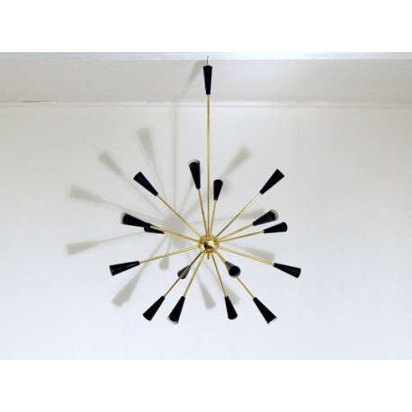 SPUTNIK Ceiling Lamp - Art. 1732 - 16 DIFFUSERS - Brass / Metal - BLACK Color