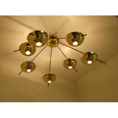 Lampada da Soffitto Art. 1743, 7 DIFFUSORI - Ottone / Metallo