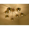 Ceiling Lamp Art. 1743, 7 DIFFUSERS - Brass / Metal / Opal Glass
