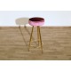 Velvet Stool - Art. 1744 - Structure Brass - PINK Color