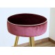 Velvet Stool - Art. 1744 - Structure Brass - PINK Color