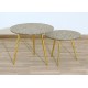 SET di 2 Tavolini Art. 1747 / 1748 - Piano in GRANITO - Struttura in Ottone