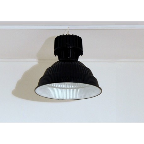 Industrial Suspension Lamp 1960s - Art. 1749 - Aluminum / Metal - Restored - BLACK Color