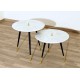 SET of 2 Coffee Tables Art. 1745 / 1746 - White Marble Top - Metal Structure