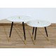 SET of 2 Coffee Tables Art. 1745 / 1746 - White Marble Top - Metal Structure
