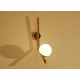 Applique Art. 1321 - Opal Glass Sphere - Brass
