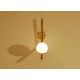 Applique Art. 1321 - Opal Glass Sphere - Brass