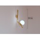 Applique Art. 1321 - Opal Glass Sphere - Brass