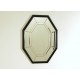 Specchio da Parete Art Déco - Bisellato / Bordo Legno / Inserti Ottone - Italy 1940