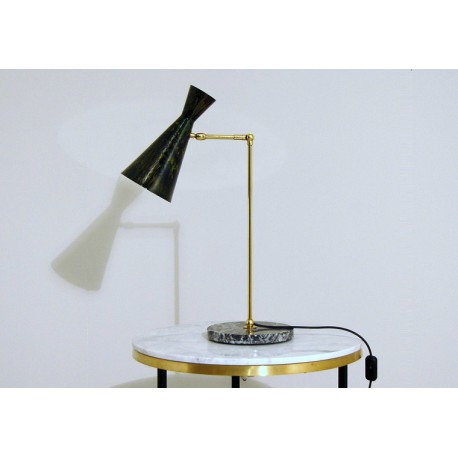 Lampada da Tavolo, DECORAZIONE A MANO - Art. 1751 - Ottone / Metallo