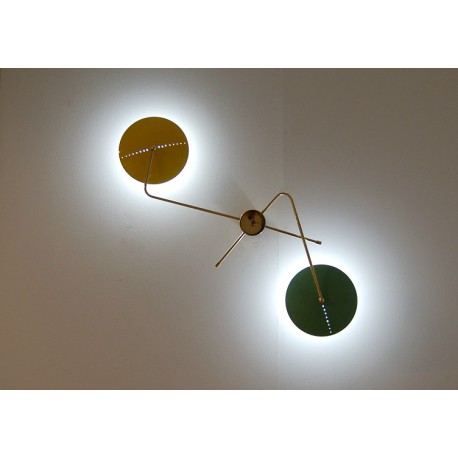 Wall Lamp Art. 1803 - 2 DIFFUSERS - Brass