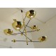Lampada da Soffitto Art. 1804, 6 DIFFUSORI Snodati - Ottone / Metallo