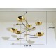 Lampada da Soffitto Art. 1804, 6 DIFFUSORI Snodati - Ottone / Metallo