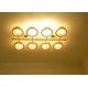 Wall / Ceiling Lamp Art. 1769 - 8 DIFFUSERS Opal Glass - Brass Structure