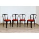 4 Original Chairs 1950s - Art. 1805 - RED Velvet - Wood Structure