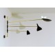Wall Lamp Art. 1807 - 3 DIFFUSERS with ARTICULATED ARM - Brass structure