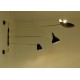 Lampada da Parete Art. 1807 - 3 DIFFUSORI Snodati con BRACCIO ARTICOLATO - Struttura in Ottone