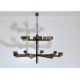Ceiling Lamp - Art. 1812 - 16 DIFFUSERS Crystal - Bronzed Metal Structure