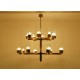 Ceiling Lamp - Art. 1812 - 16 DIFFUSERS Crystal - Bronzed Metal Structure