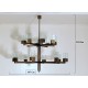 Ceiling Lamp - Art. 1812 - 16 DIFFUSERS Crystal - Bronzed Metal Structure