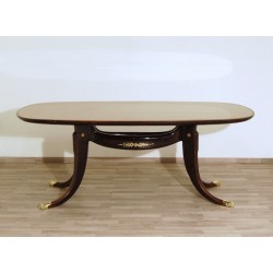 Tavolo da pranzo in legno di Mogano - Art. 1809 - Inserti in Ottone
