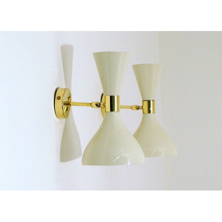 Applique Art. 1818 - Paralume in Metallo - Struttura in Ottone - BIANCO