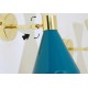 Wall Sconce Doublr Cone Art. 1844 - 2 DIFFUSERS - Brass / Metal - WHITE - Light BLUE