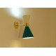 Wall Sconce Doublr Cone Art. 1844 - 2 DIFFUSERS - Brass / Metal - WHITE - Light BLUE