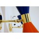 Wall Sconce Doublr Cone Art. 1845 - 2 DIFFUSERS - Brass / Metal - ORANGE - BLUE