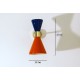 Wall Sconce Doublr Cone Art. 1845 - 2 DIFFUSERS - Brass / Metal - ORANGE - BLUE