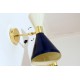 Wall Sconce Double Cone Art. 1845 - 2 DIFFUSERS - Brass / Metal - WHITE - BLUE