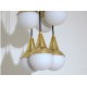 Waterfall Ceiling Lamp Art. 1829 - 12 Opal Glass DIFFUSERS - Brass