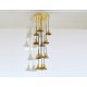 Waterfall Ceiling Lamp Art. 1829 - 12 Opal Glass DIFFUSERS - Brass