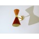 Wall Sconce Double Cone Art. 1848 - 2 DIFFUSERS - Brass / Metal - ORANGE - RED